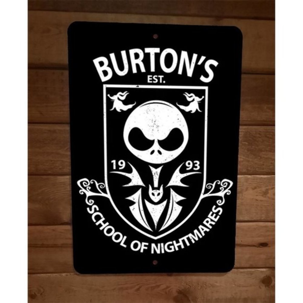 Tim Burtons School of Nightmares 8x12 Metal‎ Wall Sign